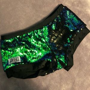 Derby Kiss color changing sequin booty shorts